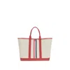 Thom Browne Medium Tool Tote With Leather Handle In Multi