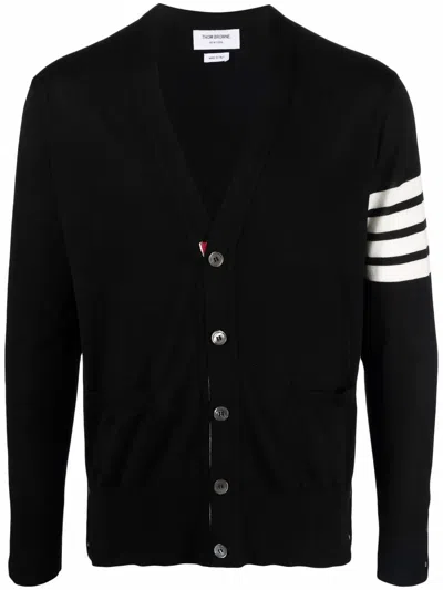 THOM BROWNE STRIPED CARDIGAN
