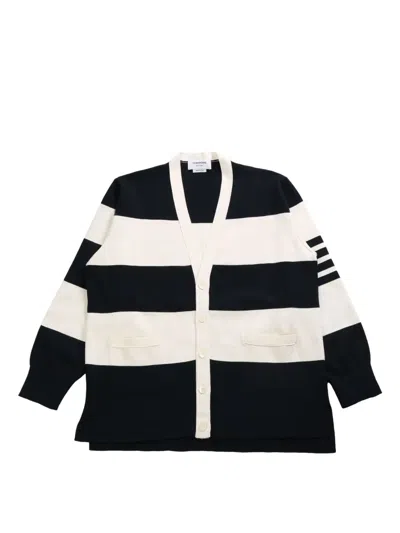 THOM BROWNE STRIPED CARDIGAN
