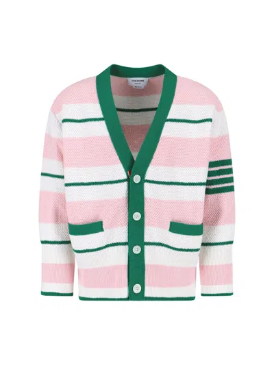 Thom Browne Striped Cardigan In Multi