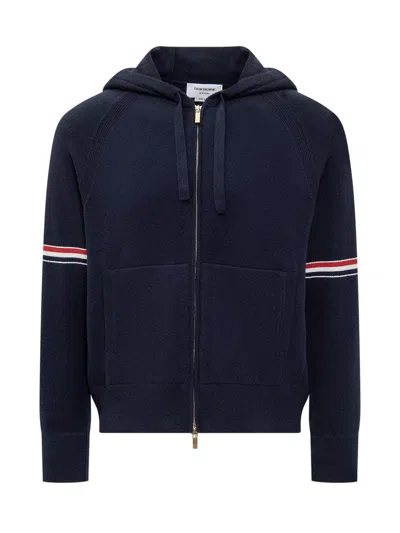 Thom Browne Striped Cashmere Sweatshirt In Blue