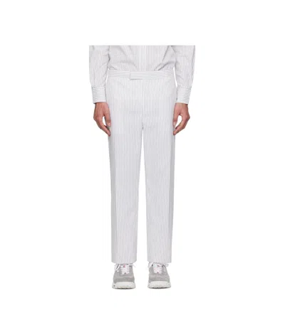 Thom Browne Striped Casual Pants In Gray