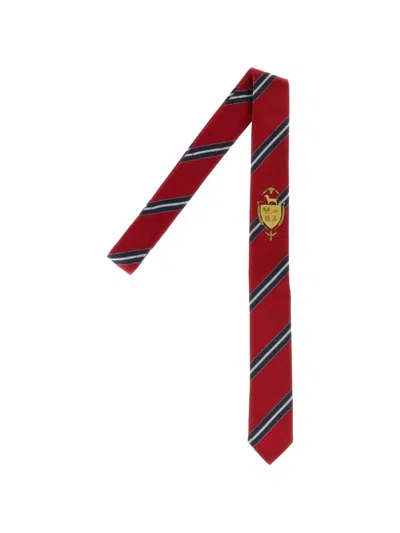 Thom Browne Striped Classic Tie In Red