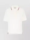 Thom Browne Striped Collar Embroidery Polo Shirt