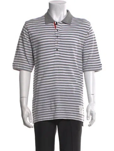 Pre-owned Thom Browne Striped Collar Polo Shirt In Multi