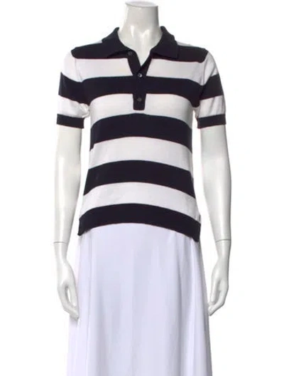 Pre-owned Thom Browne Striped Collar Polo Sweater In Neutral
