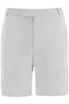 Thom Browne Bermuda A Righe In Cotone In Grigio