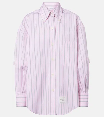 Thom Browne Pink Supersized Striped Cotton Shirt