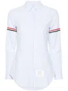 Thom Browne Striped Shirt With Colored Bands In Blue