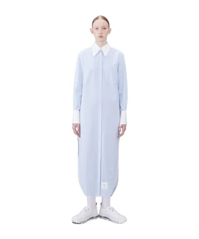 THOM BROWNE THOM BROWNE STRIPED BUTTON-UP SHIRT DRESS