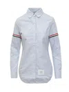 Thom Browne Striped Shirt With Colored Bands In Blue
