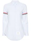 Thom Browne Striped Shirt With Colored Bands In Blue