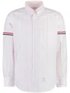 Thom Browne Striped Cotton Shirt Tricolor Detail In White
