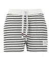 Thom Browne Striped Cotton Shorts With Adjustable Drawstring In Blue