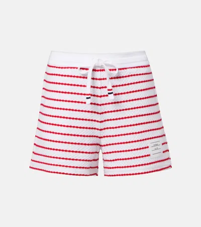 Thom Browne Striped Cotton Shorts In White