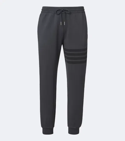 Thom Browne Striped Cotton Sweatpants In Grey