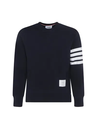 Thom Browne Striped Cotton Sweatshirt In Multi