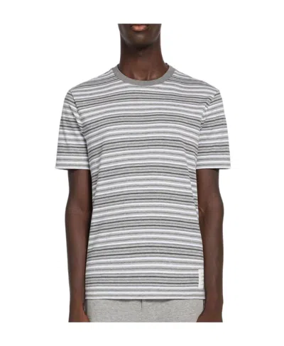 THOM BROWNE THOM BROWNE STRIPED CREWNECK T-SHIRT