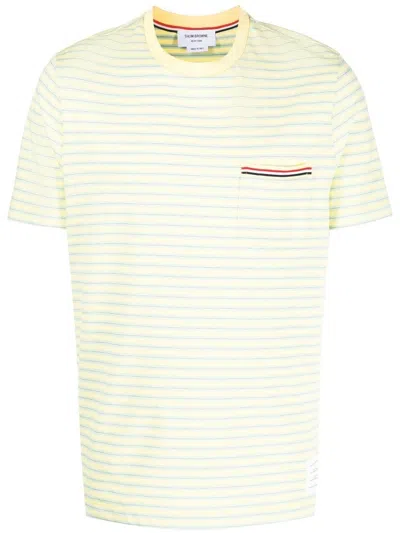 Thom Browne Gestreiftes T-shirt In Green