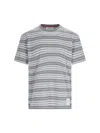 Thom Browne Short Sleeve Striped T-shirt In Grey