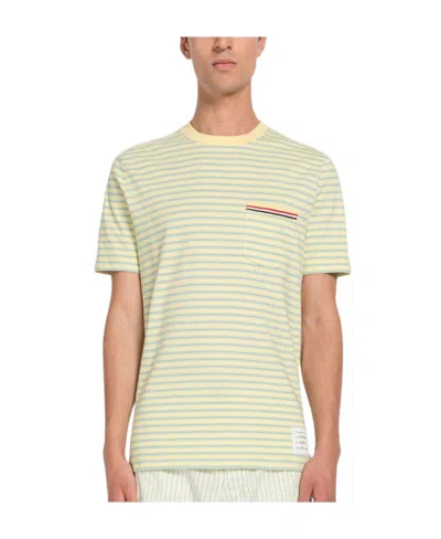 Thom Browne Striped Cotton T-shirt In Nude