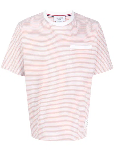 Thom Browne Oversized Striped Cotton-jersey T-shirt In Pink