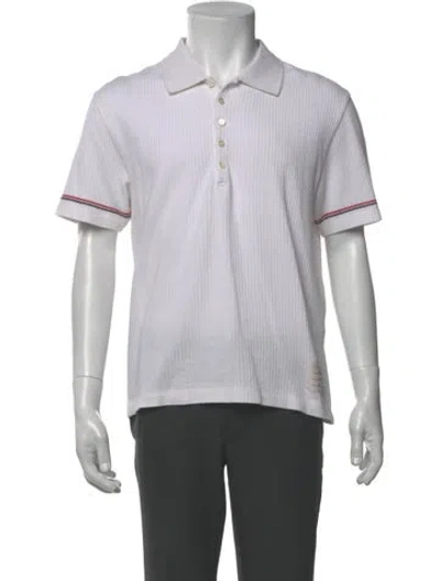 Pre-owned Thom Browne Striped Crew Neck Polo Shirt In Grey