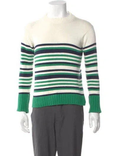 Pre-owned Thom Browne Striped Crew Neck Pullover In Green