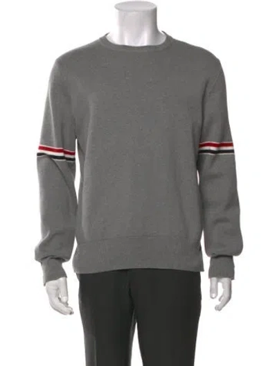 Pre-owned Thom Browne Striped Crew Neck Pullover In Grey