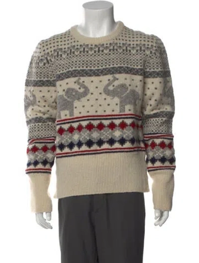 Pre-owned Thom Browne Striped Crew Neck Pullover In Neutral