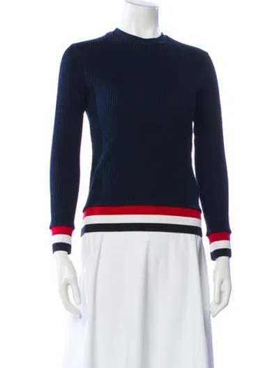 Pre-owned Thom Browne Striped Crew Neck Sweater In Blue