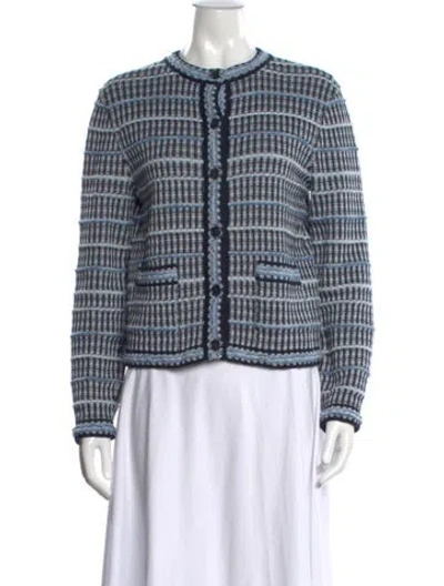 Pre-owned Thom Browne Striped Crew Neck Sweater In Blue