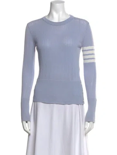 Pre-owned Thom Browne Striped Crew Neck Sweater In Blue