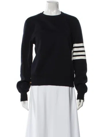 Pre-owned Thom Browne Striped Crew Neck Sweater In Gray