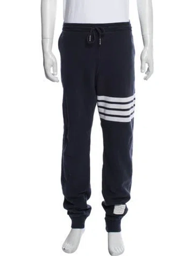 Pre-owned Thom Browne Striped Crew Neck Sweatshirt In Blue