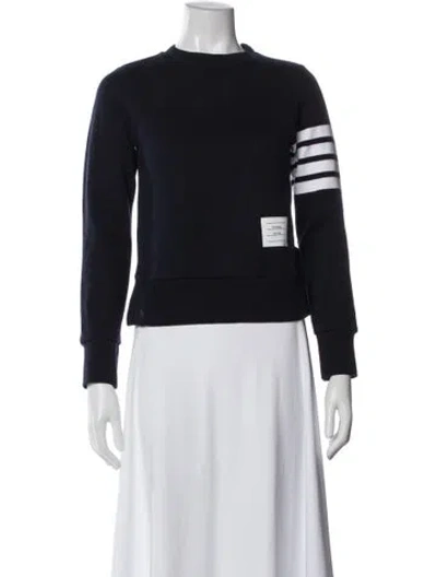 Pre-owned Thom Browne Striped Crew Neck Sweatshirt In Pink