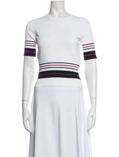 Pre-owned Thom Browne Striped Crew Neck Top In Neutrals