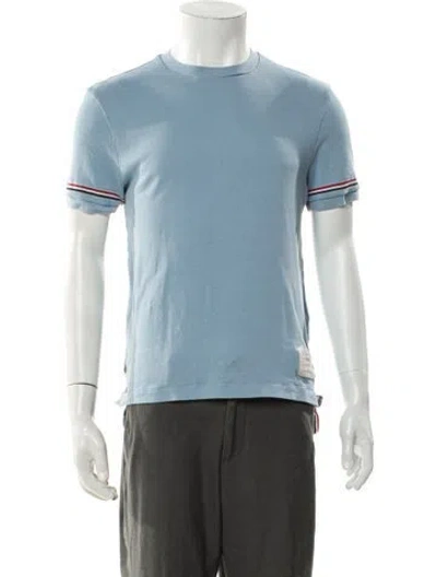 Pre-owned Thom Browne Striped Crew Neck T-shirt In Blue