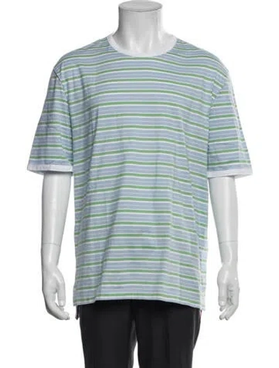 Pre-owned Thom Browne Striped Crew Neck T-shirt In Blue