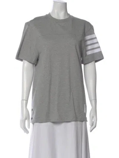 Pre-owned Thom Browne Striped Crew Neck T-shirt In Gray