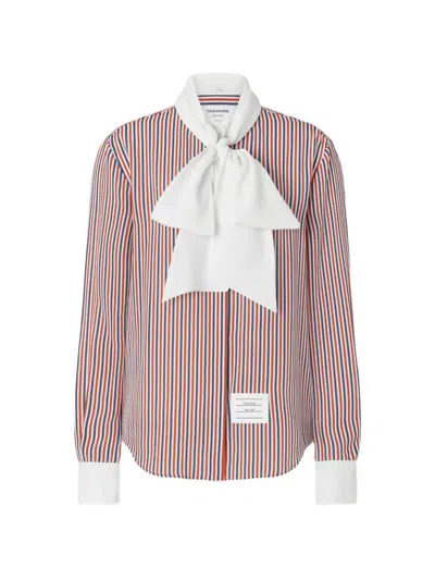 Thom Browne Striped Detachable-collar Shirt In Purple