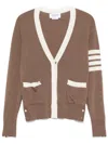 Thom Browne V-neck Cardigan In Brown