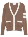 Thom Browne V-neck Cardigan In Brown