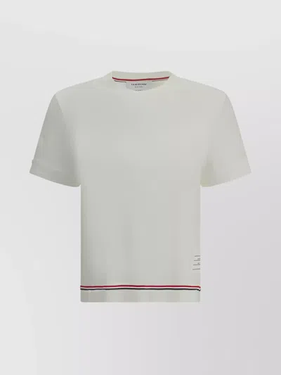 Thom Browne Striped Detail Crew Neck T-shirt In Neutral