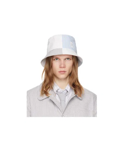 Thom Browne Quarter Brim Bucket Hat In White