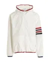 Thom Browne Striped-detail Hooded Jacket In White