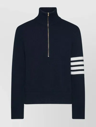 THOM BROWNE STRIPED DETAIL KNITWEAR RIBBED CUFFS