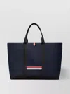 Thom Browne Structured Medium Tool Tote With Drawstring Closure In Blue
