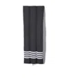 Thom Browne Striped Detail Scarf In Black