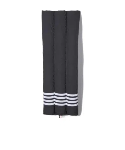 Thom Browne Striped Detail Scarf In Black